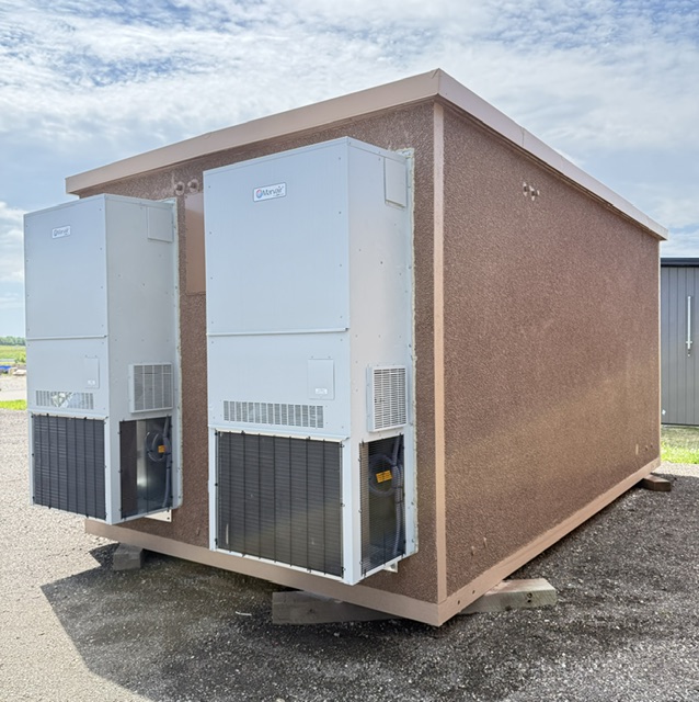 Newly reconditioned 2010 CellXion 11.5x20 concrete communication building with new 4-ton AC units for sale
